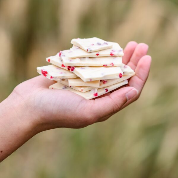 שברי שוקולד לבן עם פטל